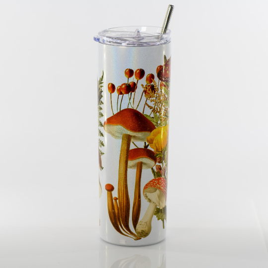 Print Glass Bottle With Lid & Straw 20oz