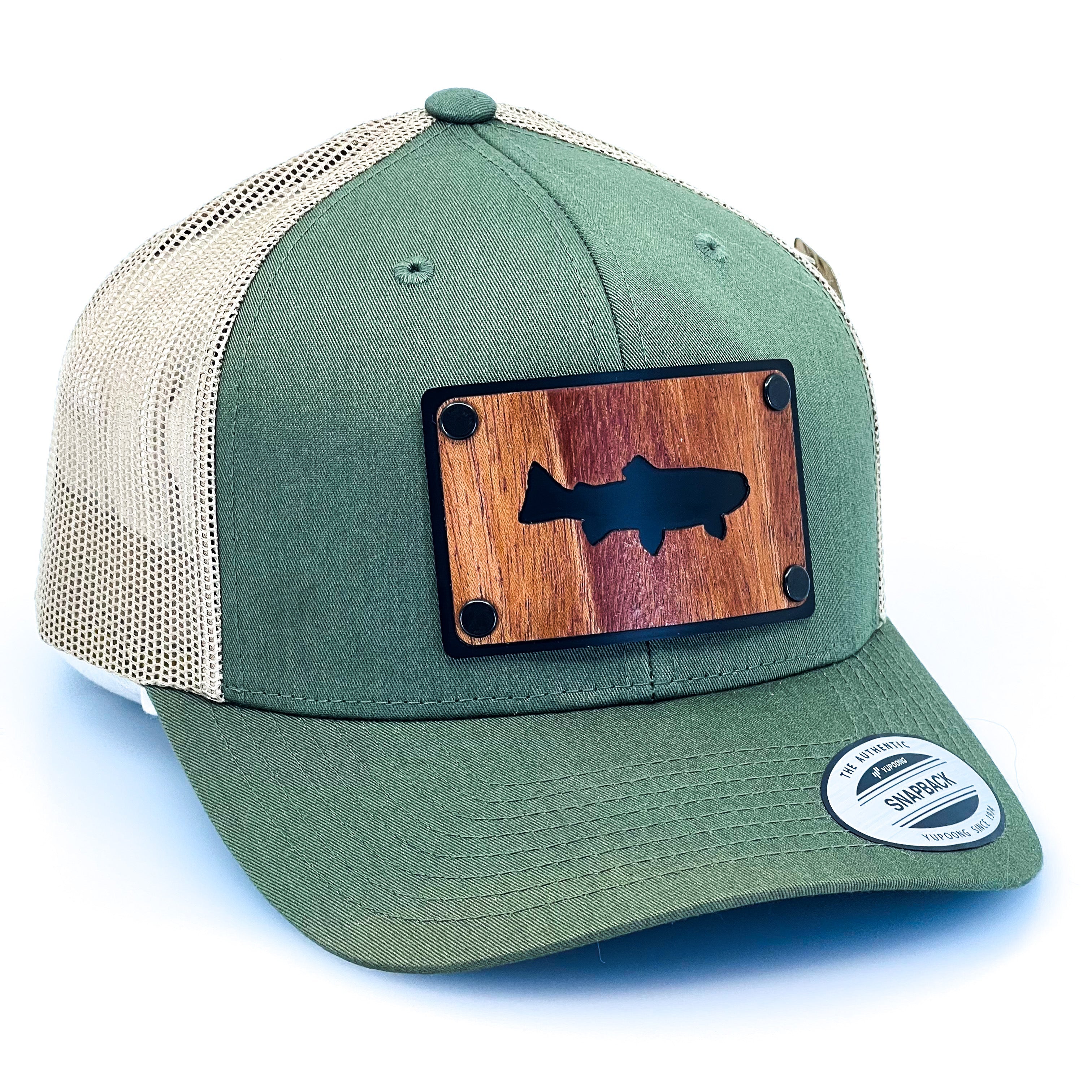 Mens Hats - Fish and Forest Classic Redwoods Pinch Front Hat - Snapback Hat  for Men - Fishing Flexfit Hat Gifts for Men